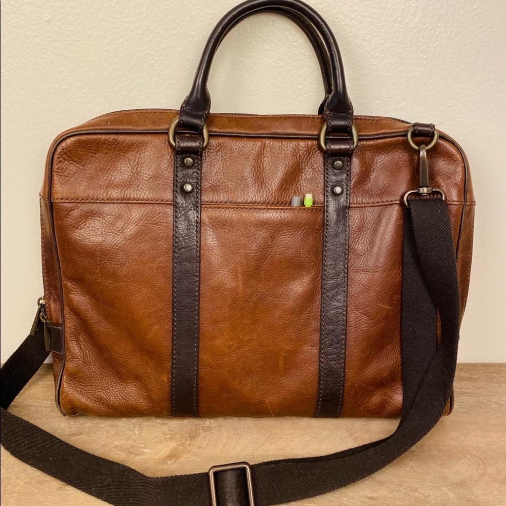 Unisex Fossil estate leather document bag